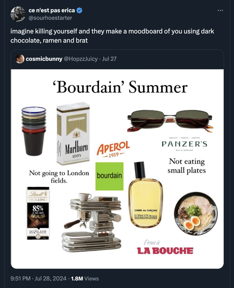 drip coffee maker - ce n'est pas erica imagine killing yourself and they make a moodboard of you using dark chocolate, ramen and brat cosmicbunny Jul 27 'Bourdain' Summer Marlboro Aperol Panzer'S 1919 Not going to London bourdain Not eating small plates f